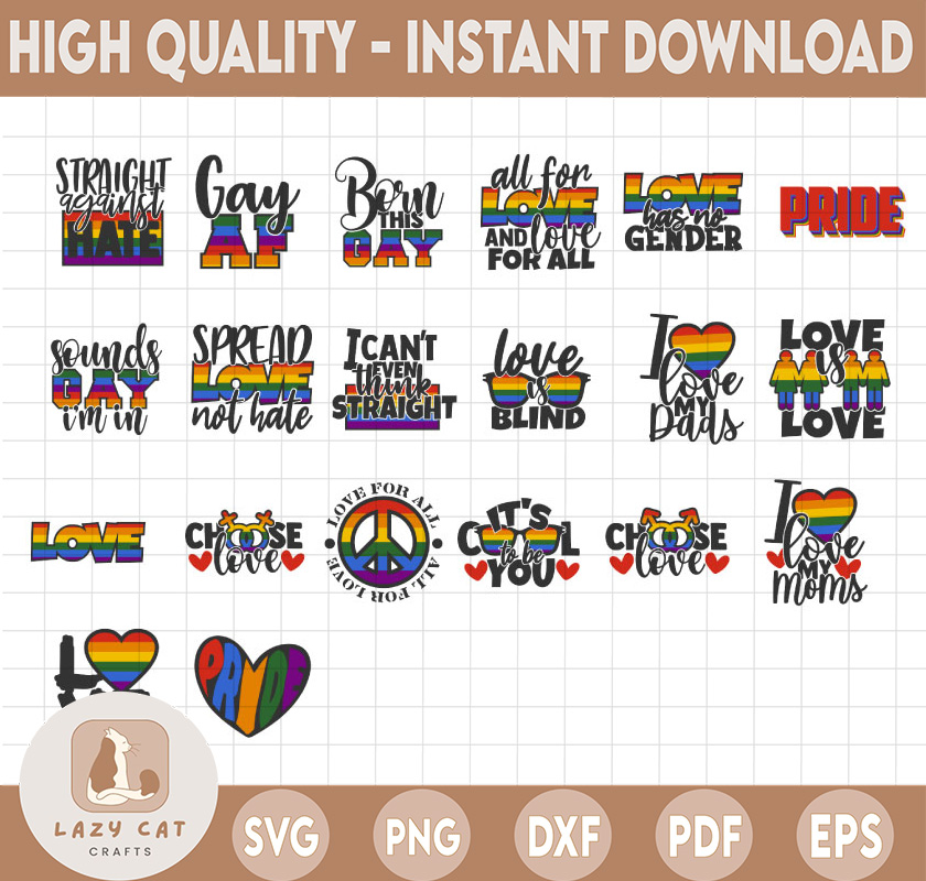 Gay pride SVG Bundle, lgbt svg, gay svg, pride svg, rainbow | Inspire ...