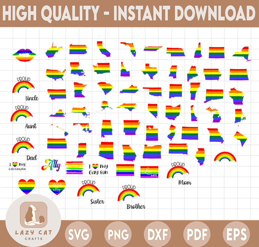 LGBT PRIDE SVG bundle | lgbt flag, gay svg | Lesbian| Love | Inspire Uplift