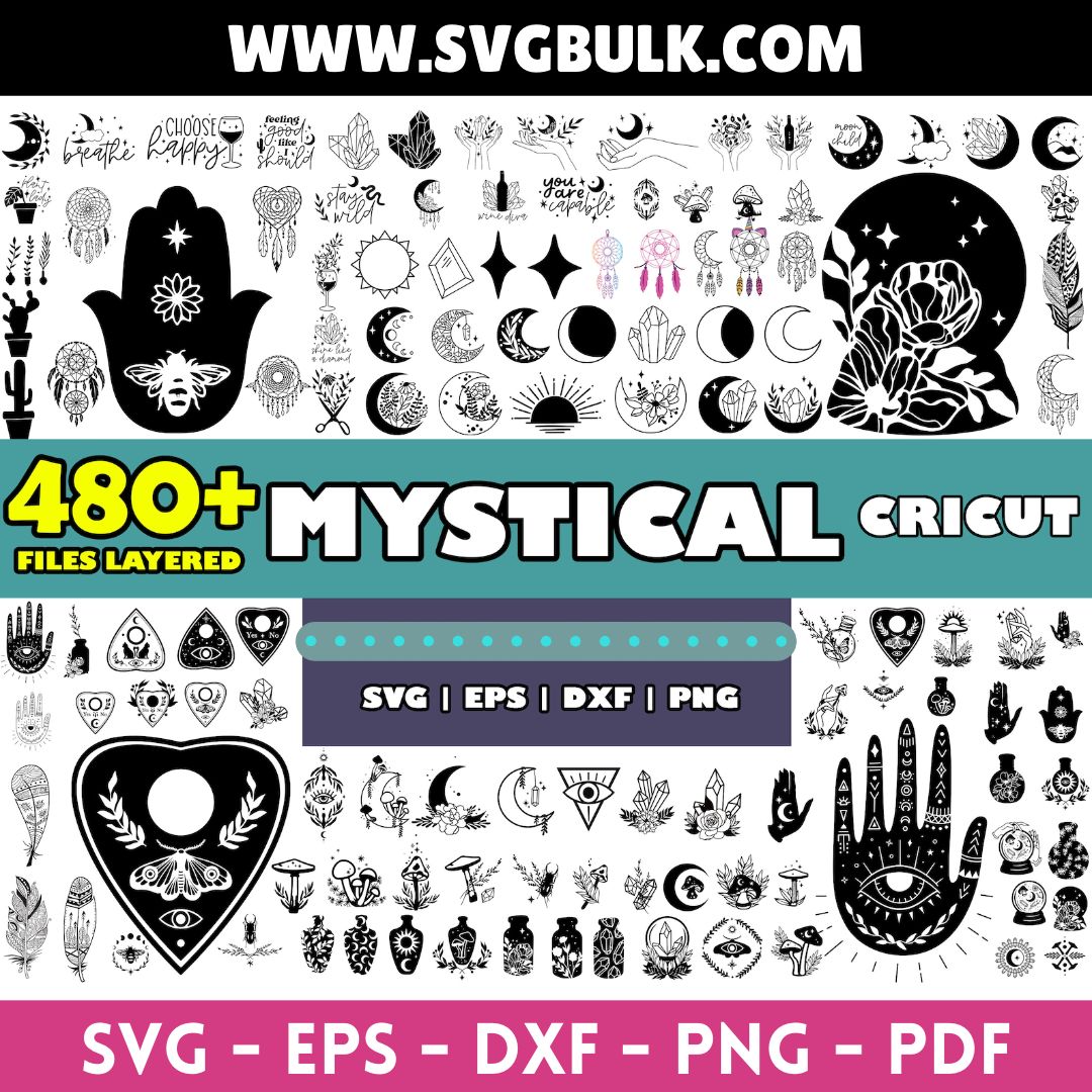 witchy svg, mystical svg files for Cricut, celestial svg, bo | Inspire ...