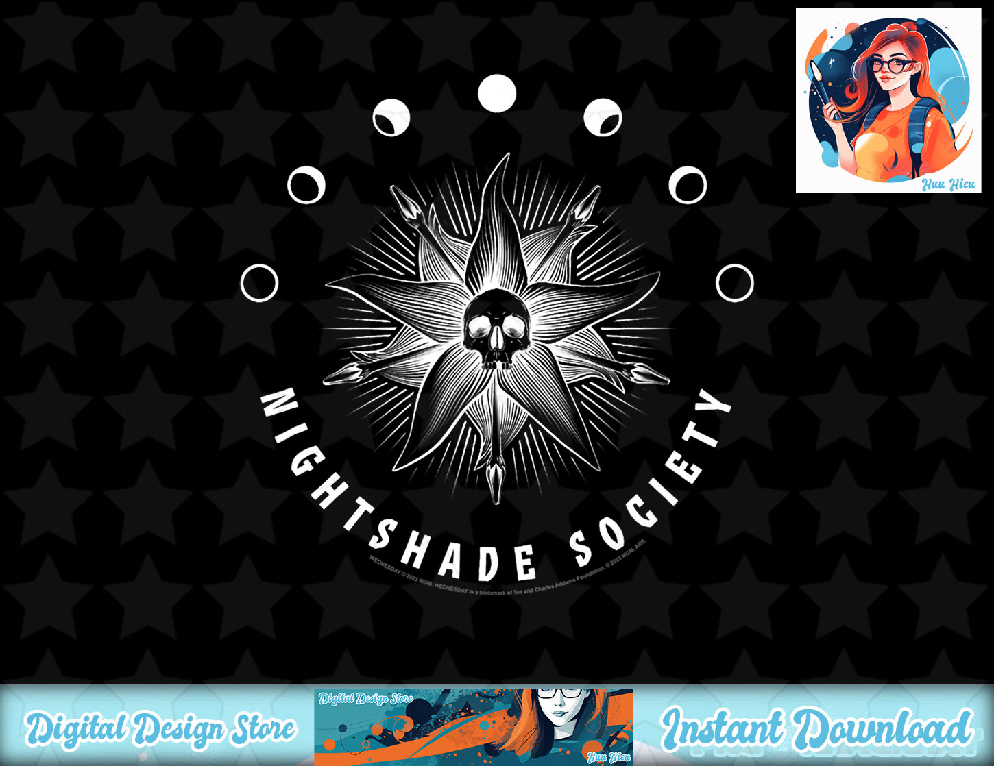 Wednesday Nightshade Society Celestial Logo T-Shirt copy PNG - Inspire ...