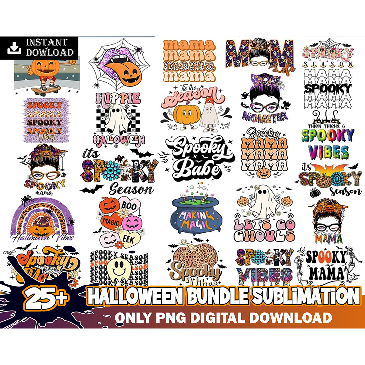 25 Halloween Mega Bundle PNG Bundle Fall Png, Ghost Png, Pum - Inspire ...