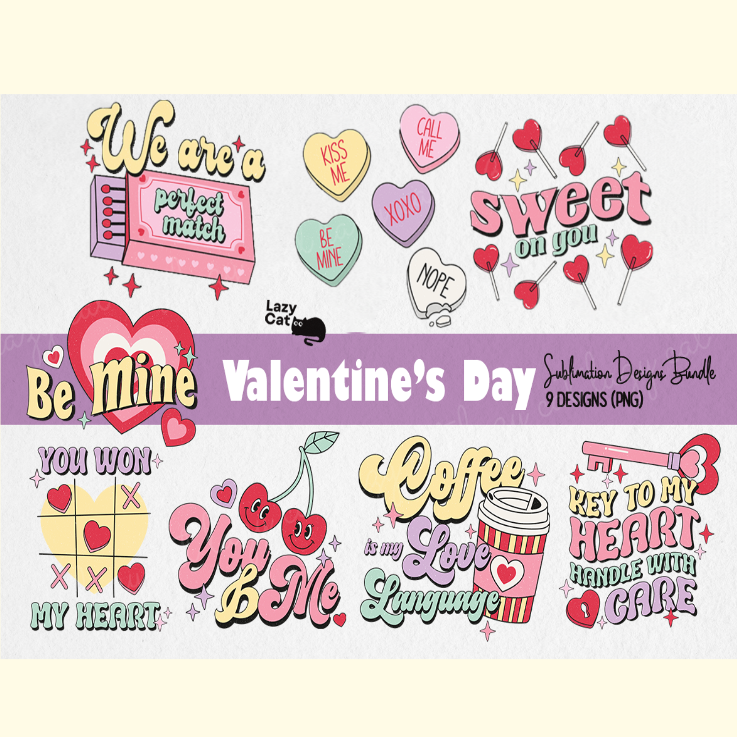 Retro Valentines Day Sublimation Bundle | Inspire Uplift