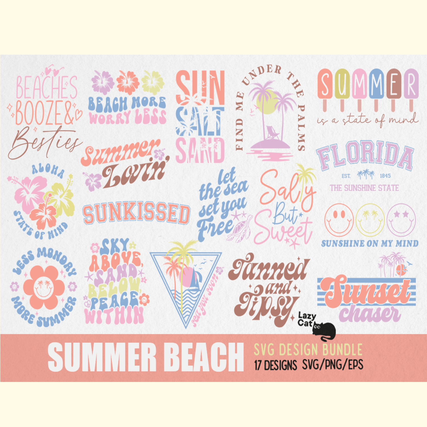 Summer Beach Quotes SVG Bundle | Inspire Uplift