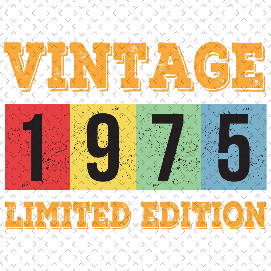 Vintage 1975 Limited Edition Svg, Birthday