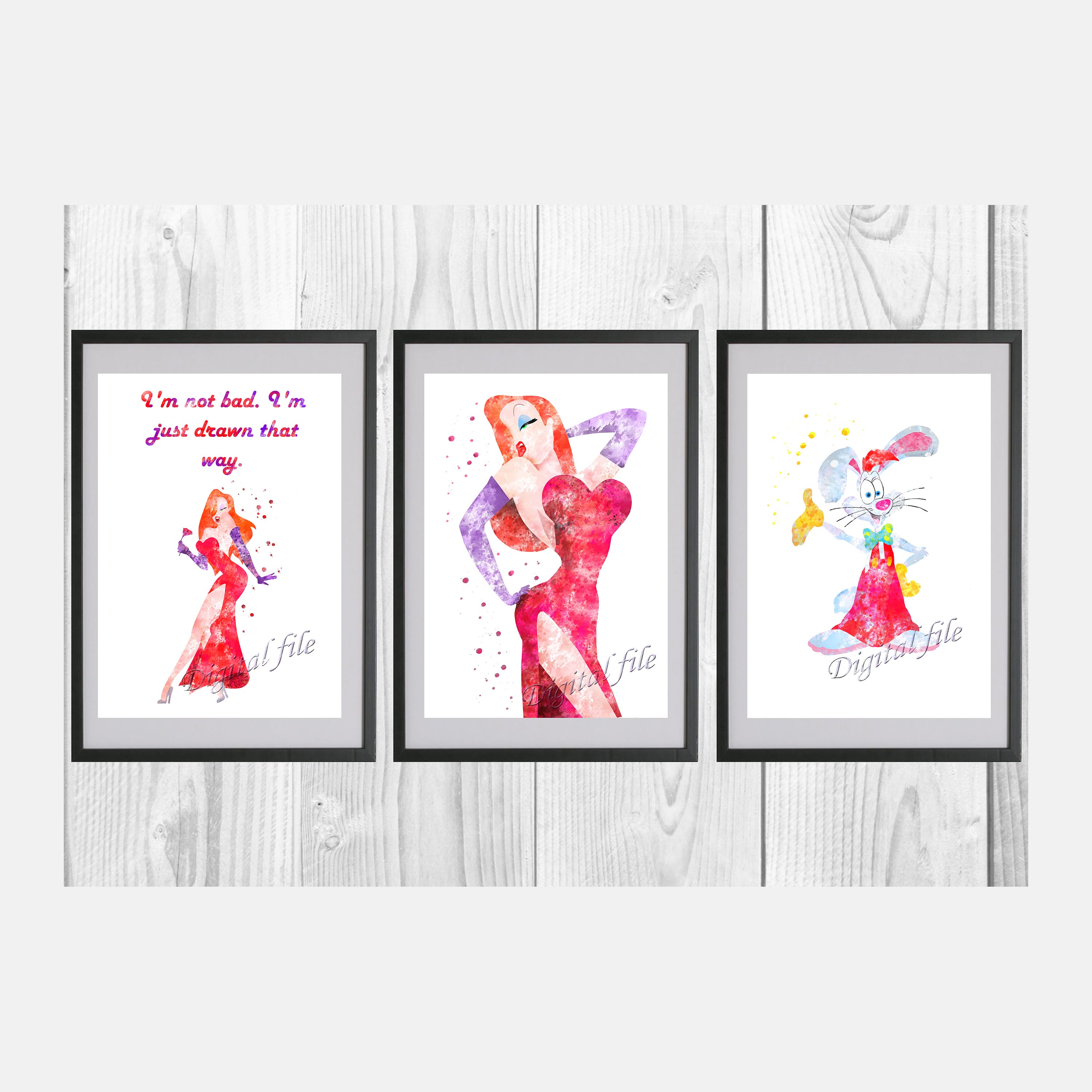 Who Framed Roger Rabbit Set Art Print Digital Files nursery | Inspire ...