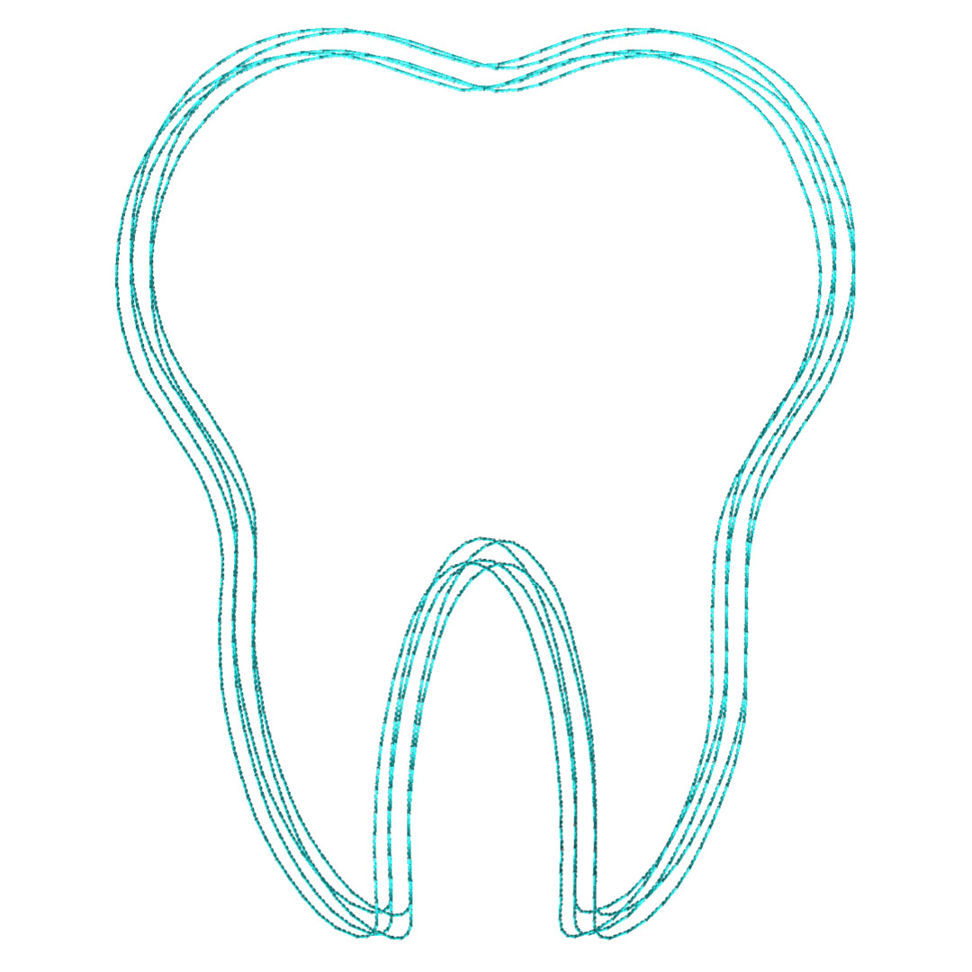 Tooth scribble stitch embroidery design,Tooth embroidery des Inspire
