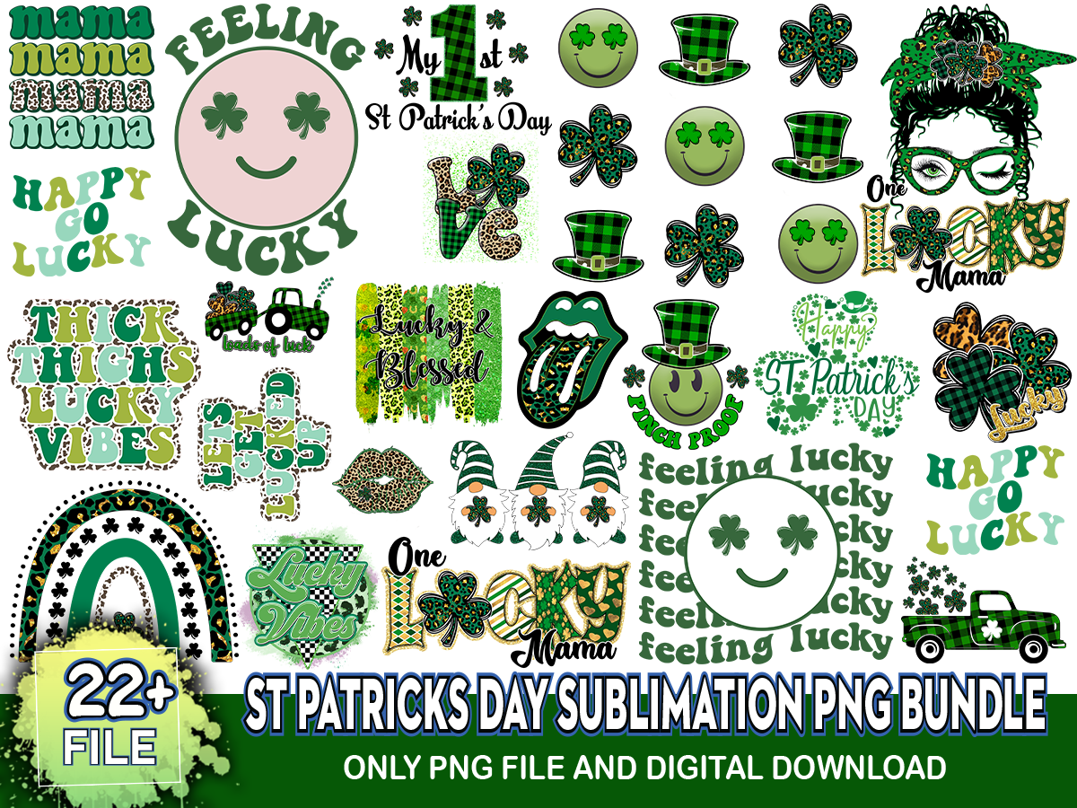 St Patricks Day Sublimation Png Bundle, St Patricks Day Png, | Inspire ...
