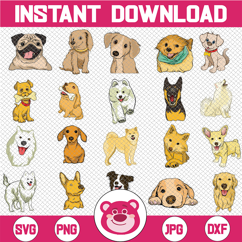 Dog Breeds Bundle SVG - DOGS SVG Clipart Bundle, pet clipart | Inspire ...