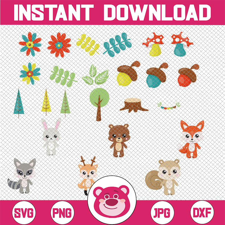 Woodland Forest Animals Svg Png, Woodland animals Svg , Anim - Inspire