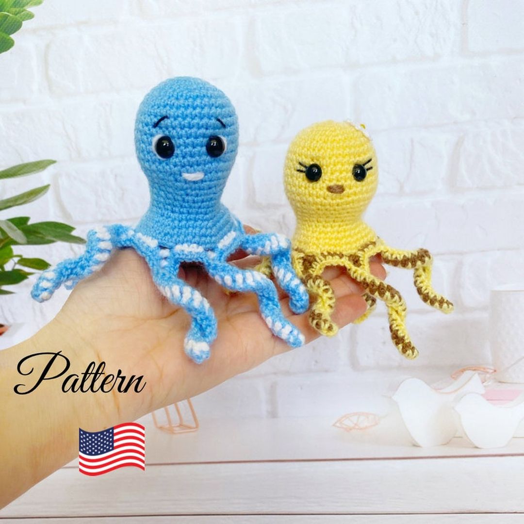 Crochet cute octopus pattern Amigurumi octopus sea crochet c Inspire