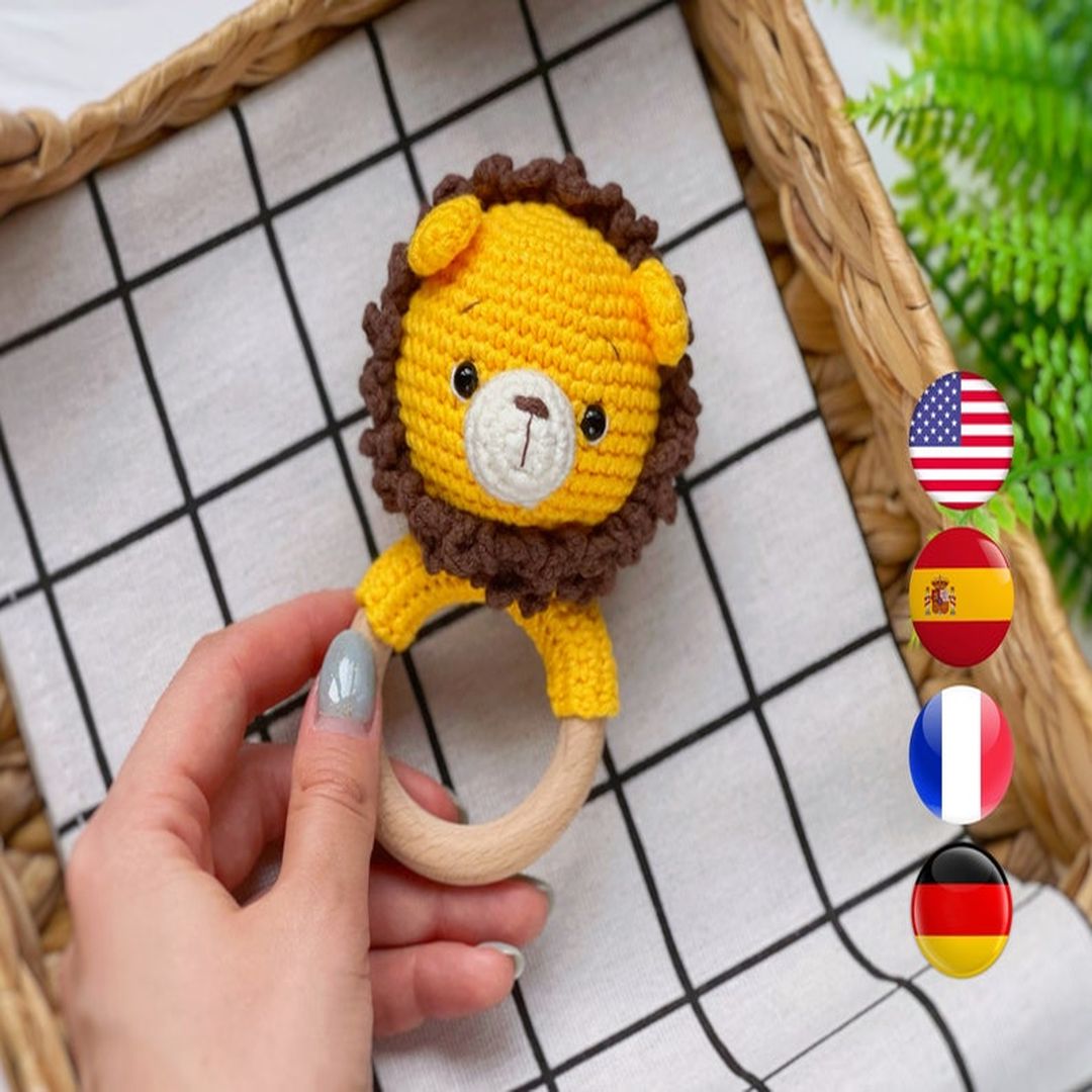 CROCHET PATTERN lion rattle PDF, Lion baby rattle crochet pa Inspire