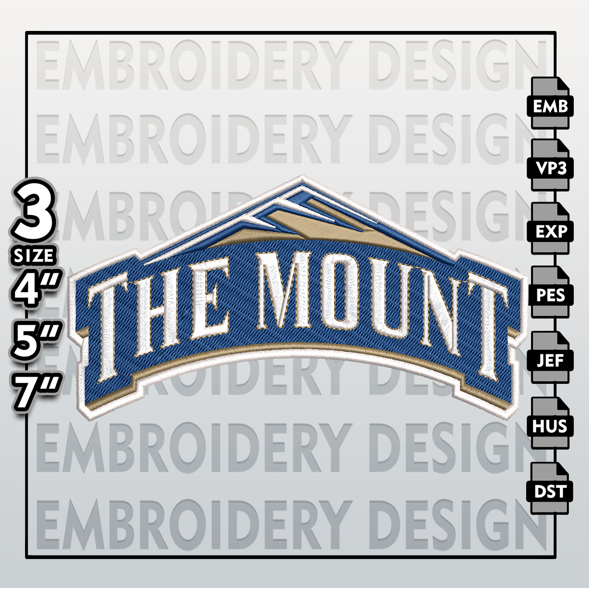 Mount St Marys Mountaineers Embroidery Designs, NCAA Logo Em Inspire Uplift