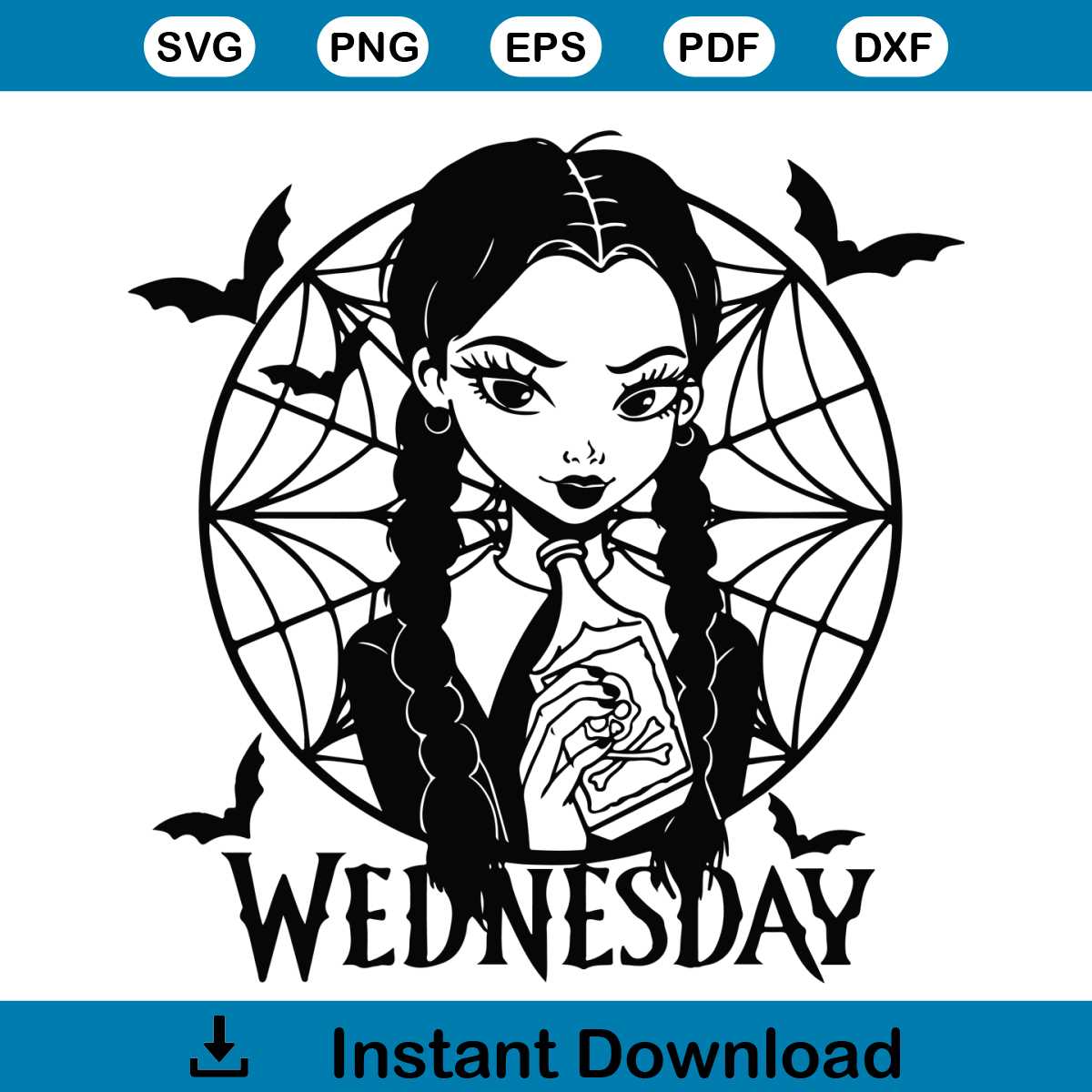 Wednesday Addams Window SVG File Silhouette Cricut Files | Inspire Uplift