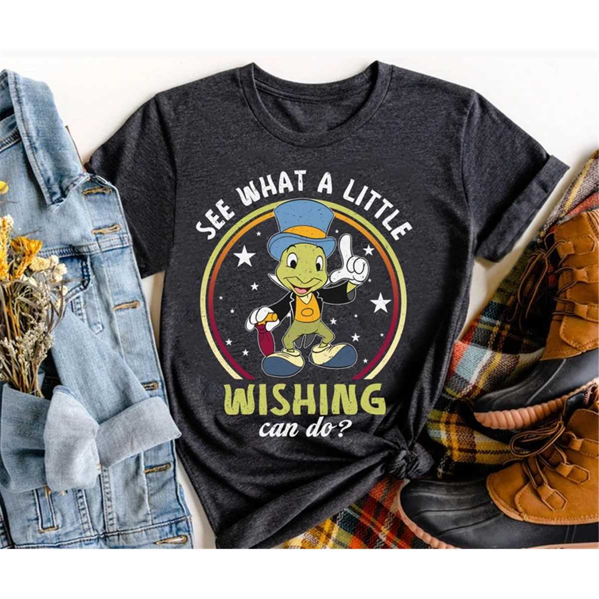 Retro Jiminy Cricket See What A Little Wishing Can Do Shirt Inspire