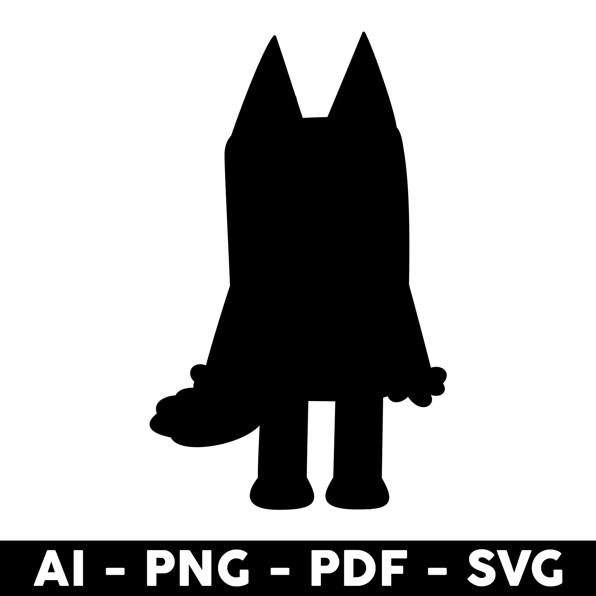 Bluey Silhouette Svg, Bluey Heeler Dog Svg, Bluey Svg, Bluey - Inspire