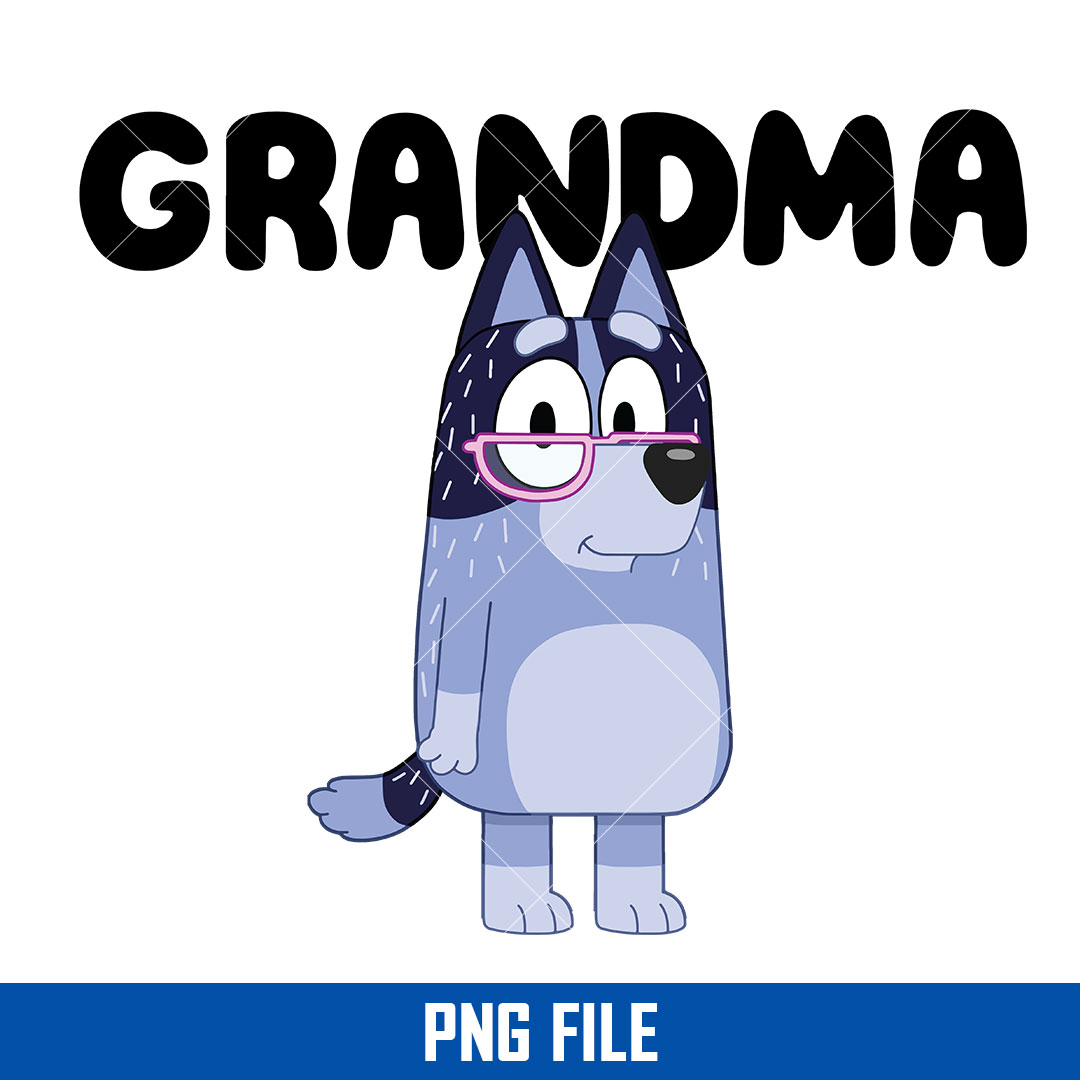 Nana Grandma Png, Bluey Nana Dog Png, Bluey Family Png, Blue Inspire Uplift