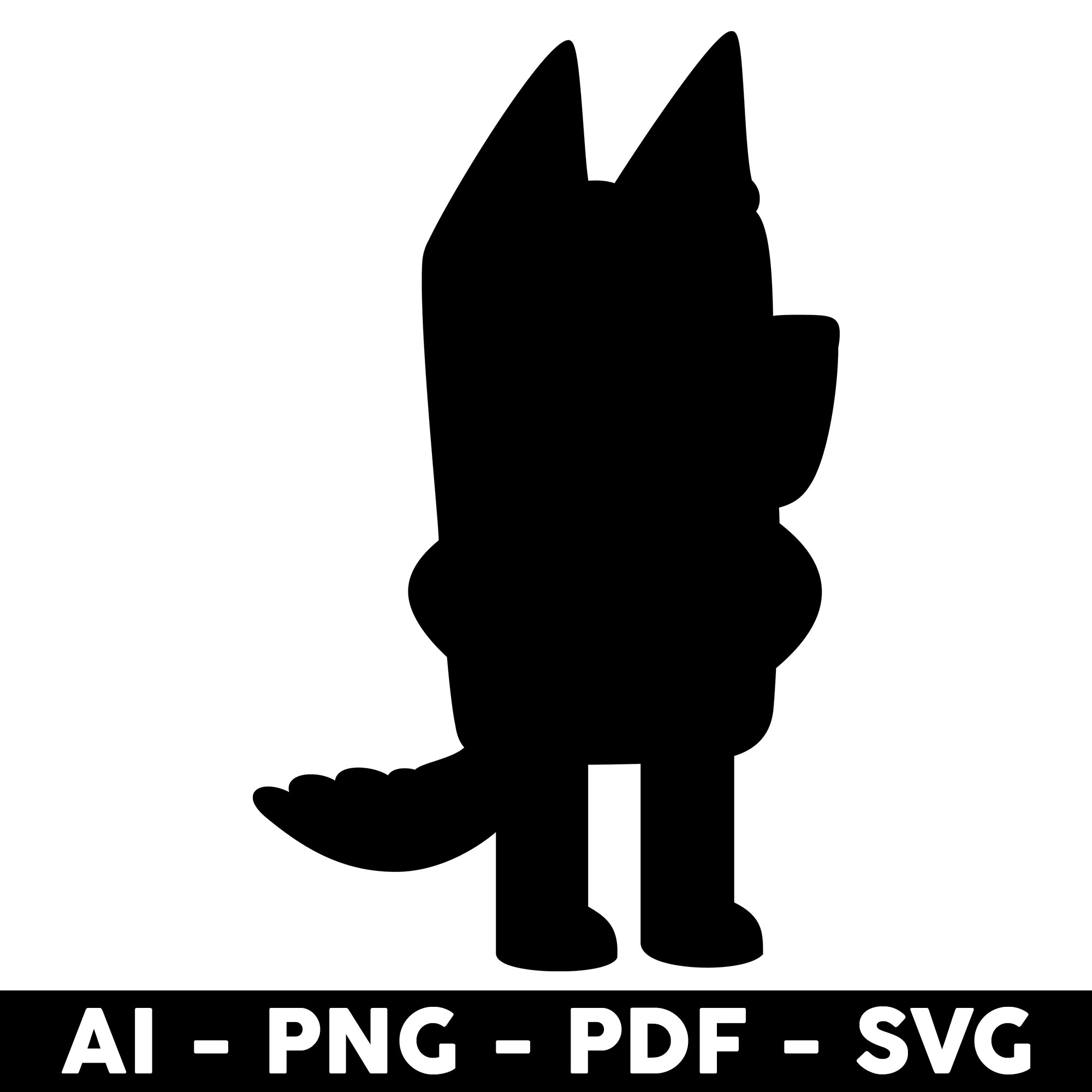 Bluey Rusty Silhouette Svg, Rusty Dog Svg, Rusty Svg, Bluey Inspire