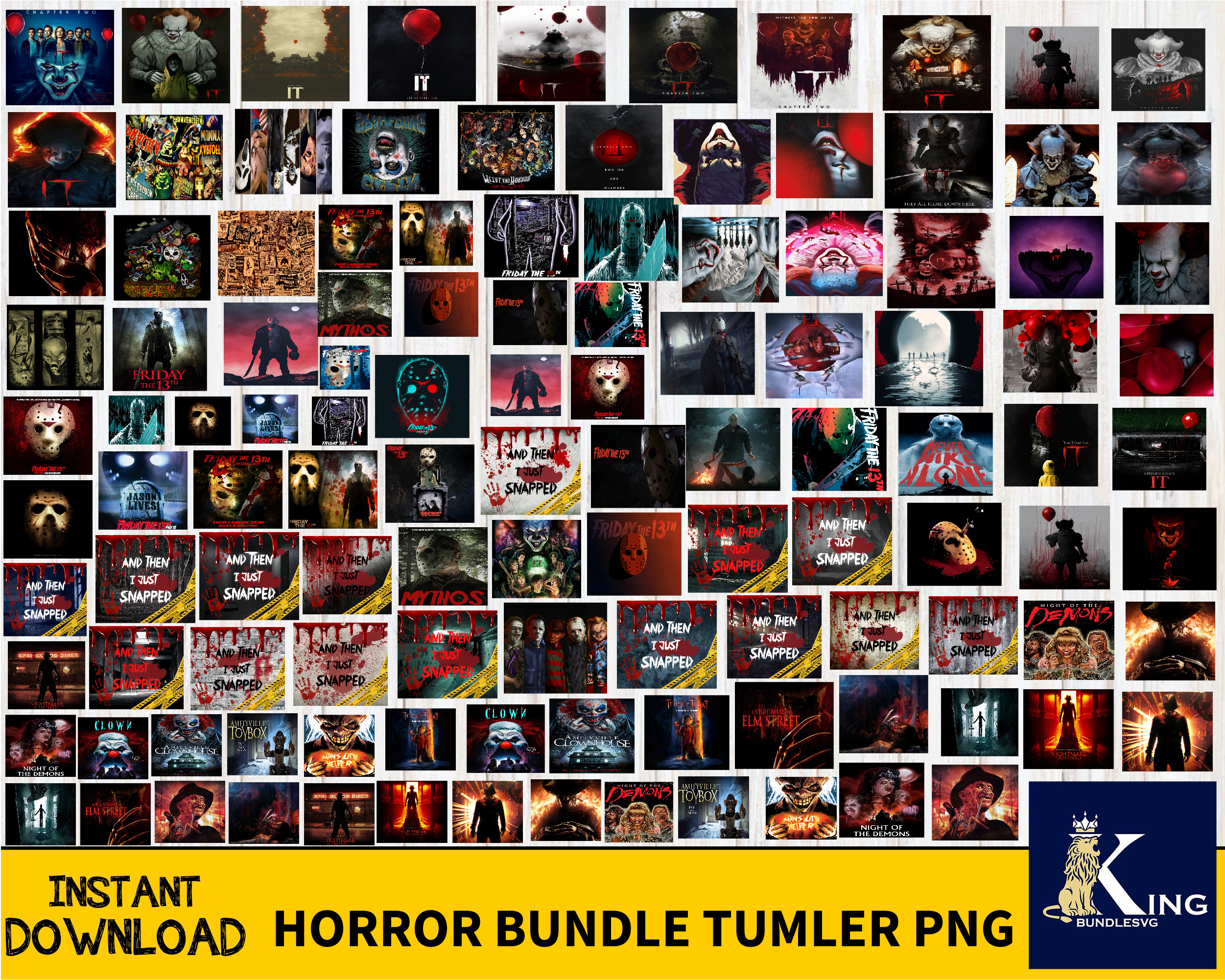 250 horror bundle tumbler PNG High Quality, Designs 20 oz su | Inspire ...