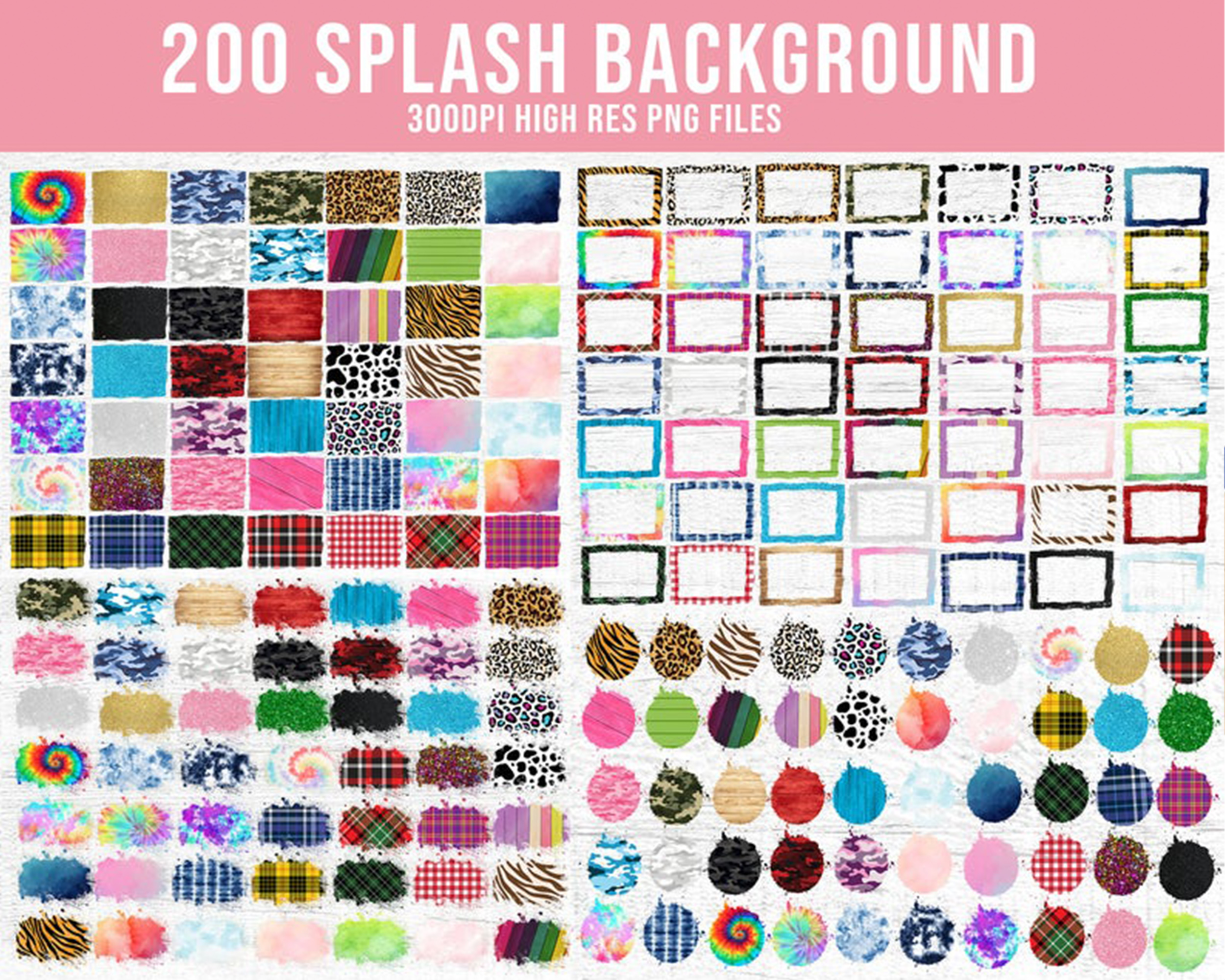 200 files Splash Background PNG file, Digital Download | Inspire Uplift