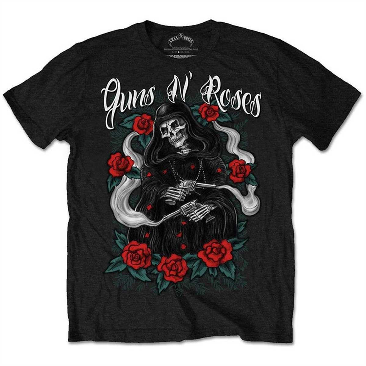 Official Guns N' Roses T-Shirt - Reaper With Roses Band Logo - Men's Black Tee, Size XL, 100% Cotton 6 thumbnail image