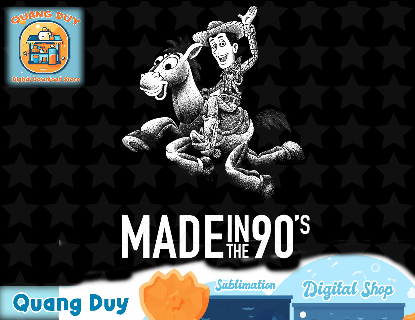 Disney Pixar Toy Story Woody & Bullseye Made In The 90s TSh Inspire