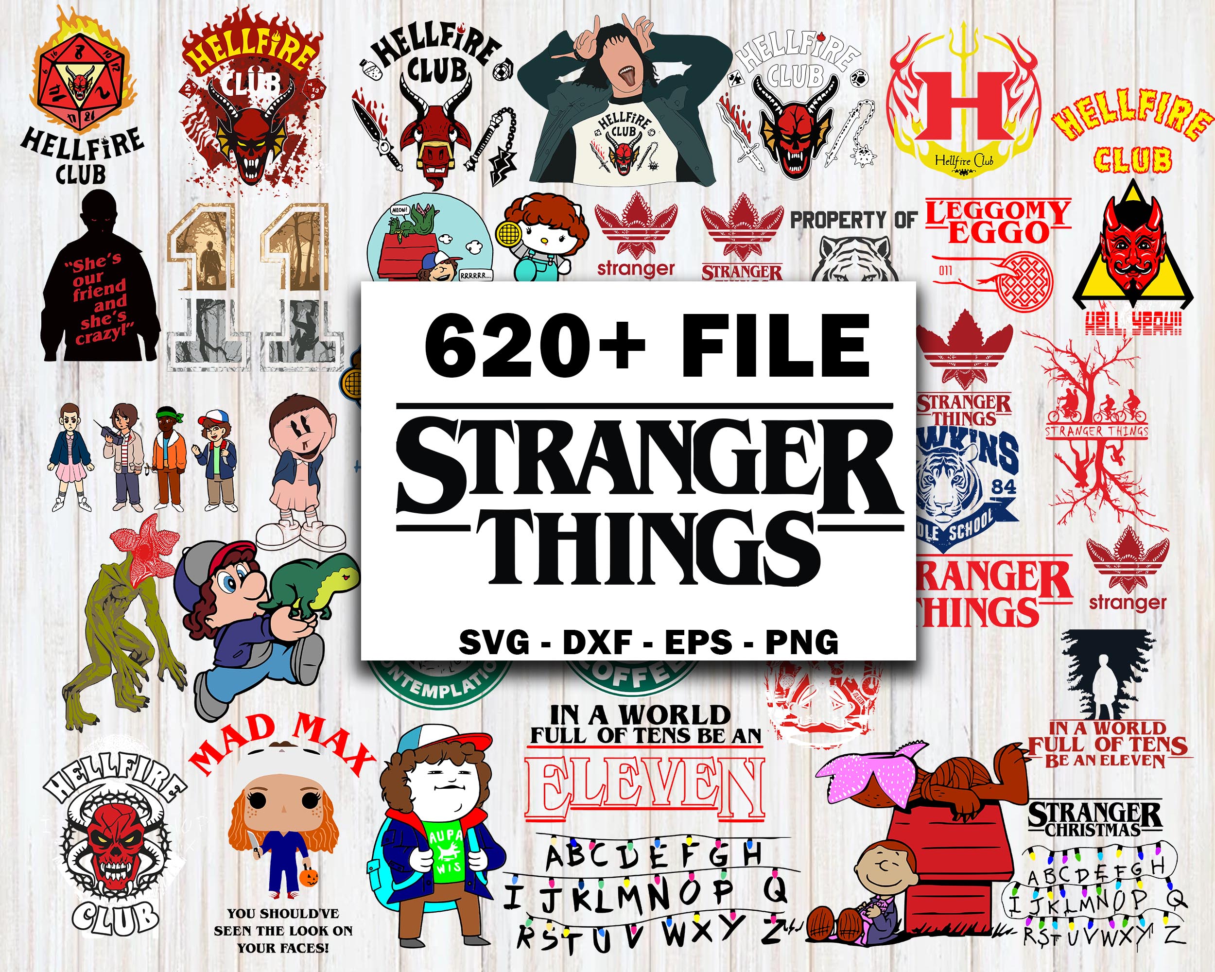 620 file Mega Bundle Stranger Things svg, Digital Download | Inspire Uplift