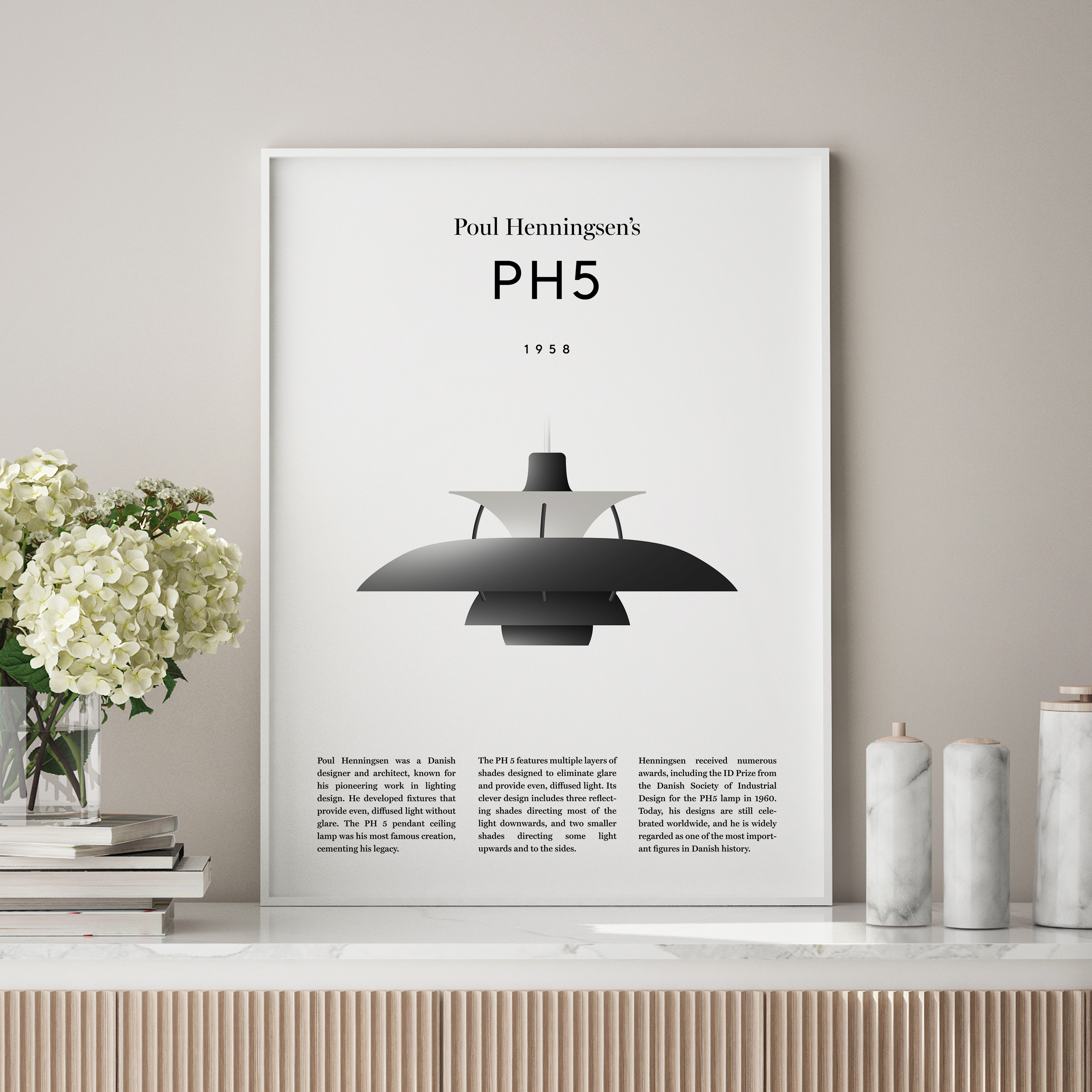 PH5 by Poul Henningsen, Digital Poster, Wall decor | Inspire Uplift