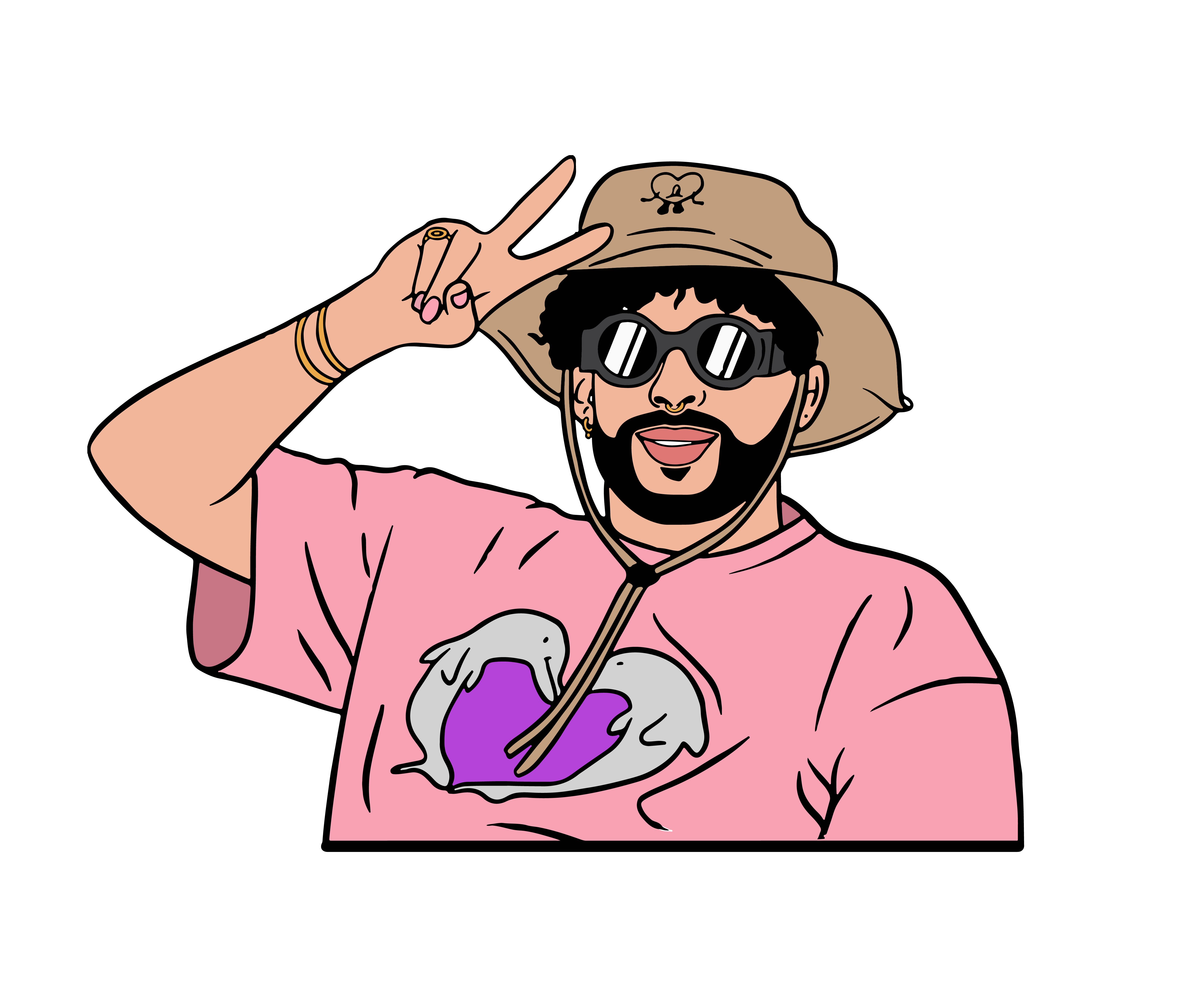 Bad Bunny Svg, Bad Bunny Heart SVG, Bad Bunny Logo SVG, Un V Inspire