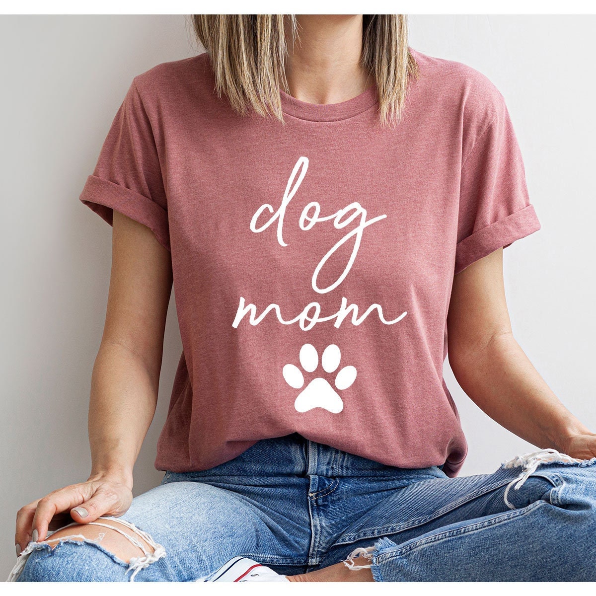 Crazy Dog Tshirts Women's Love Paw T-Shirt - Cute Funny Gift For Dog Mom - Dark Heather Grey