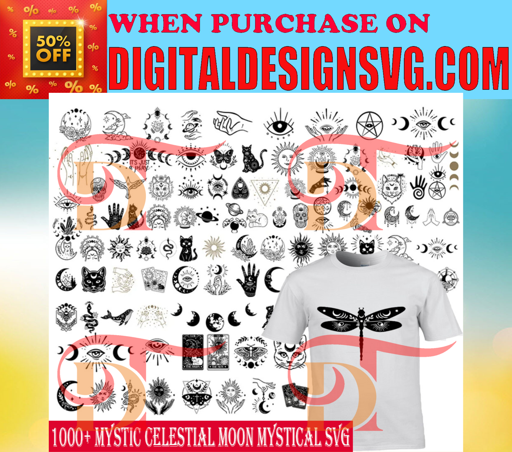 1000 Mystic Celestial Moon Mystical svg Bundle, Crystal Moon - Inspire ...