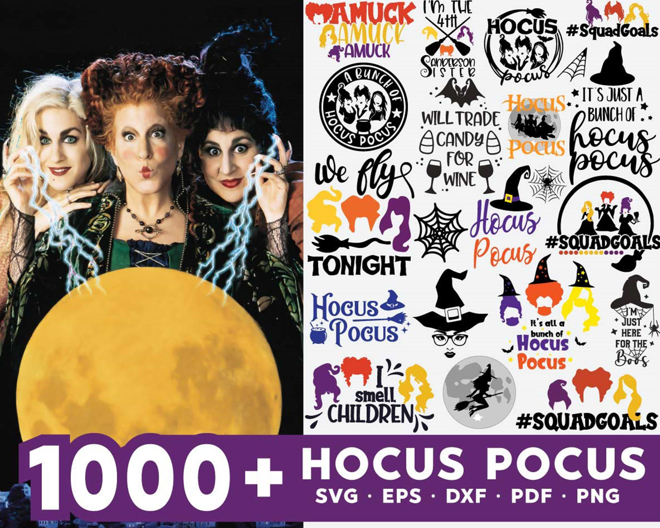 1000 file Hocus Pocus svg , bundle halloween svg , Digital D | Inspire ...