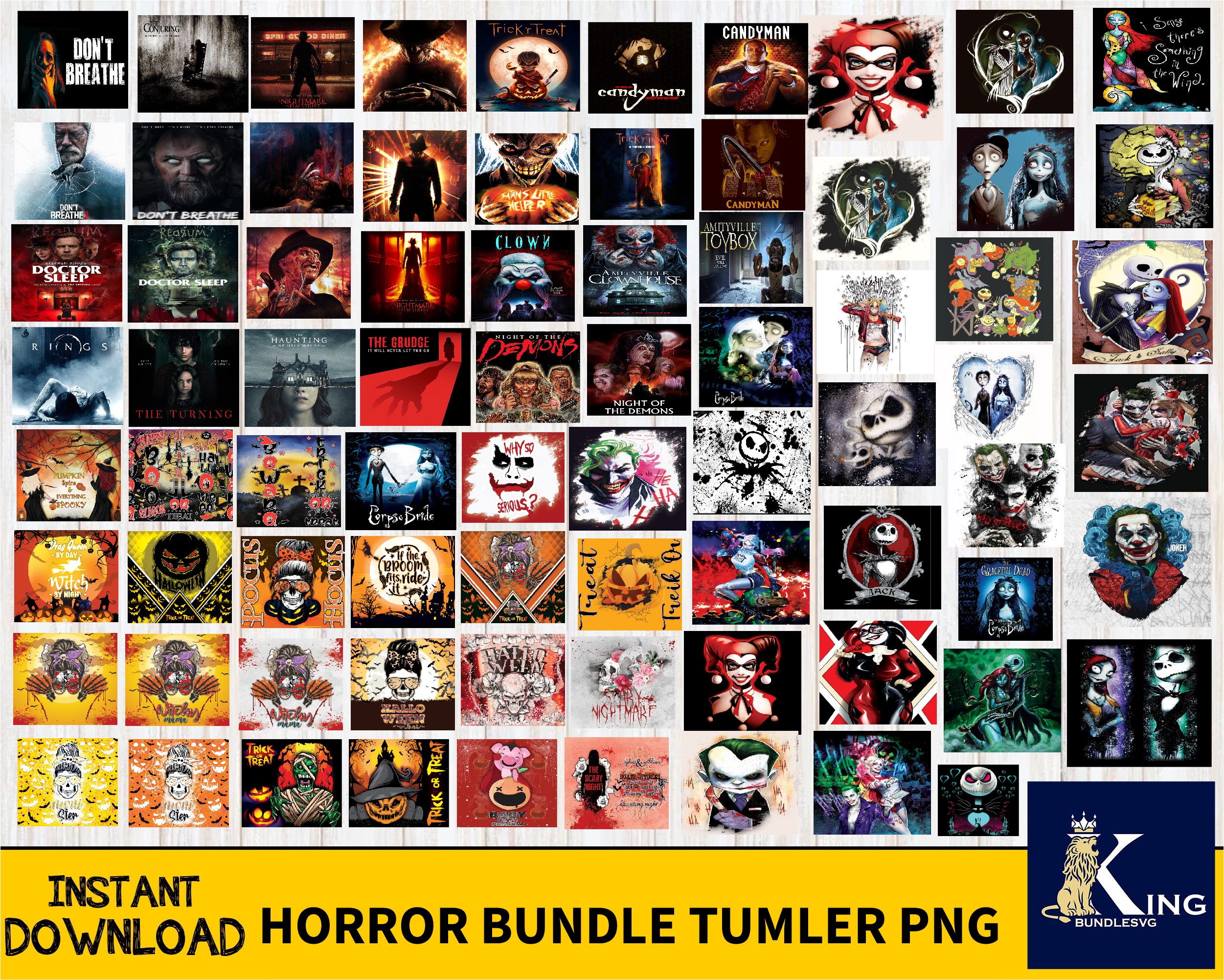 250 horror bundle tumbler PNG High Quality, Designs 20 oz su | Inspire ...