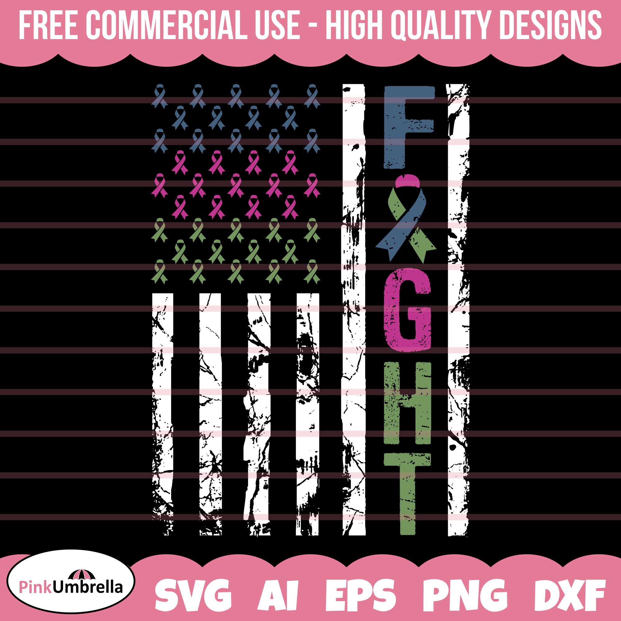 Metastatic Breast Cancer Fight USA Flag Svg, Cancer Ribbon S Inspire