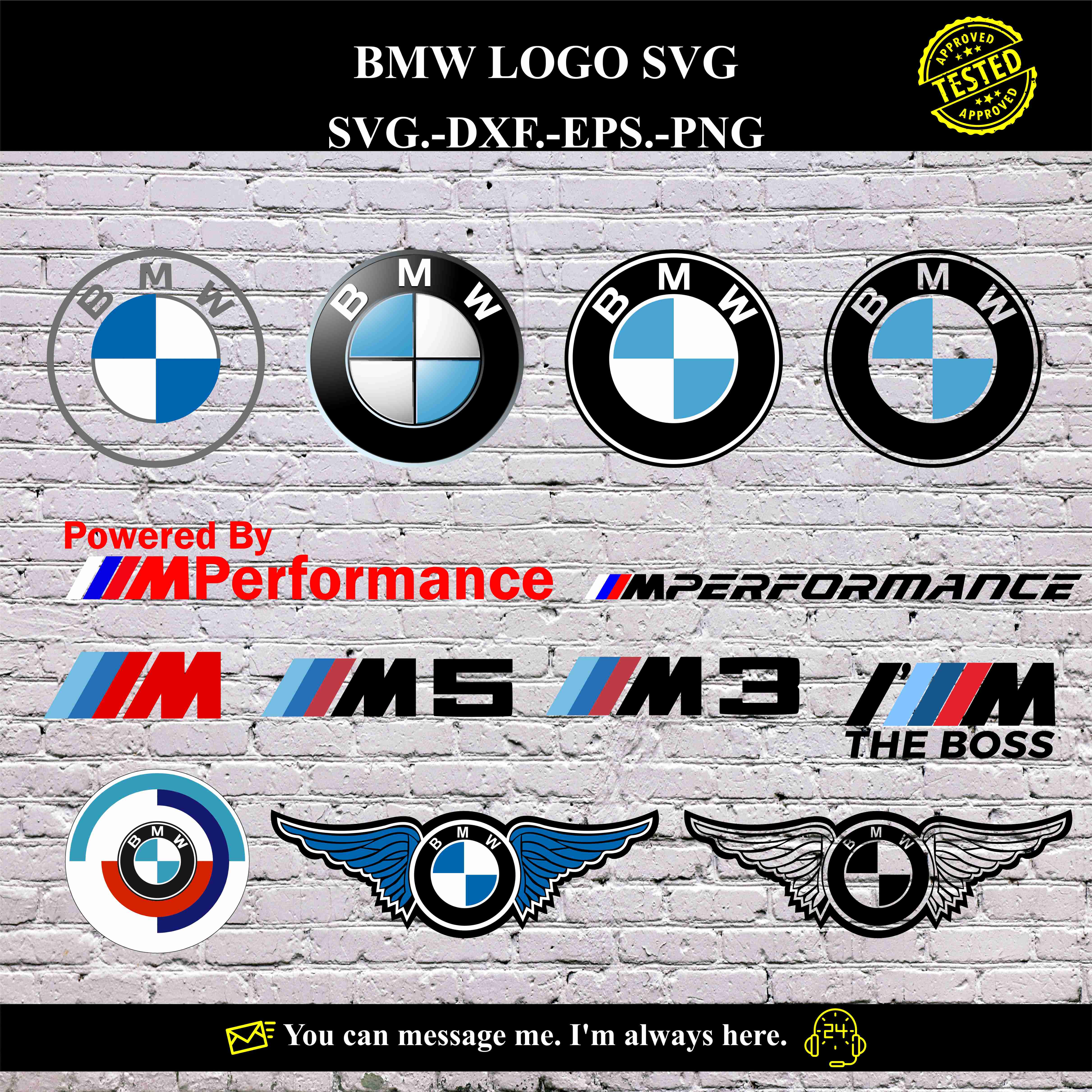 BMW Logo SVG Vector Digital Product Instant Download Inspire Uplift