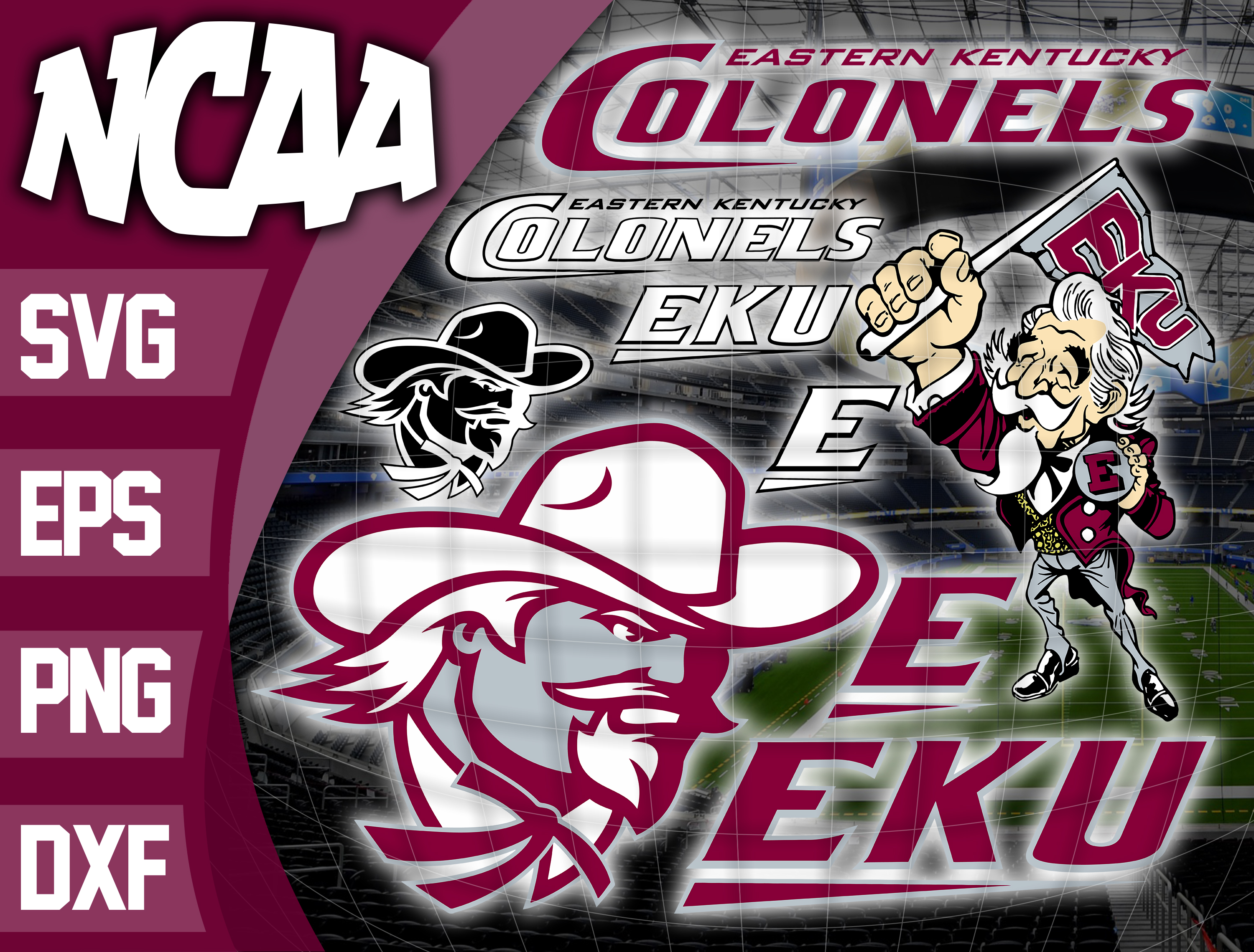 Logo Eastern Kentucky Colonels bundle ncaa svg, ncaa svg ,In | Inspire ...
