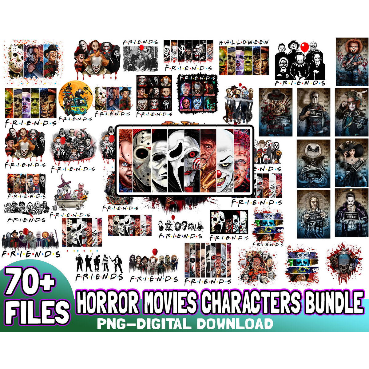 Scary Horror Character Movie Png Bundle, Movie Halloween Png | Inspire ...