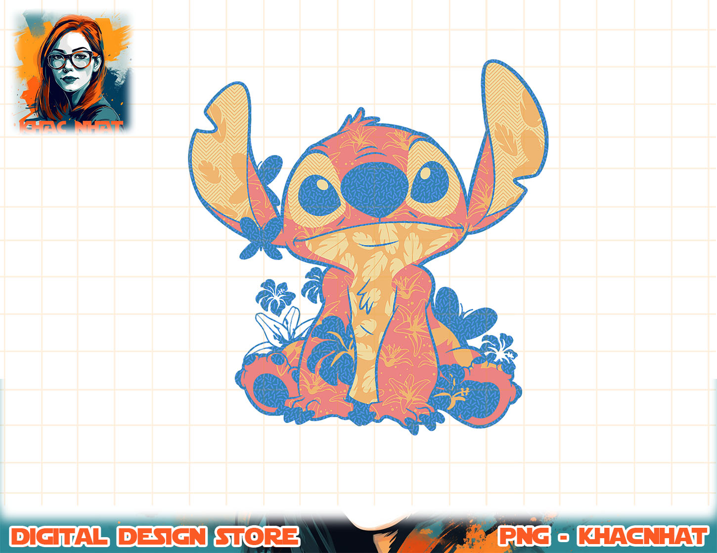 Disney Lilo &amp; Stitch in Hawaiian Floral Print T-Shirt.pngDis - Inspire ...