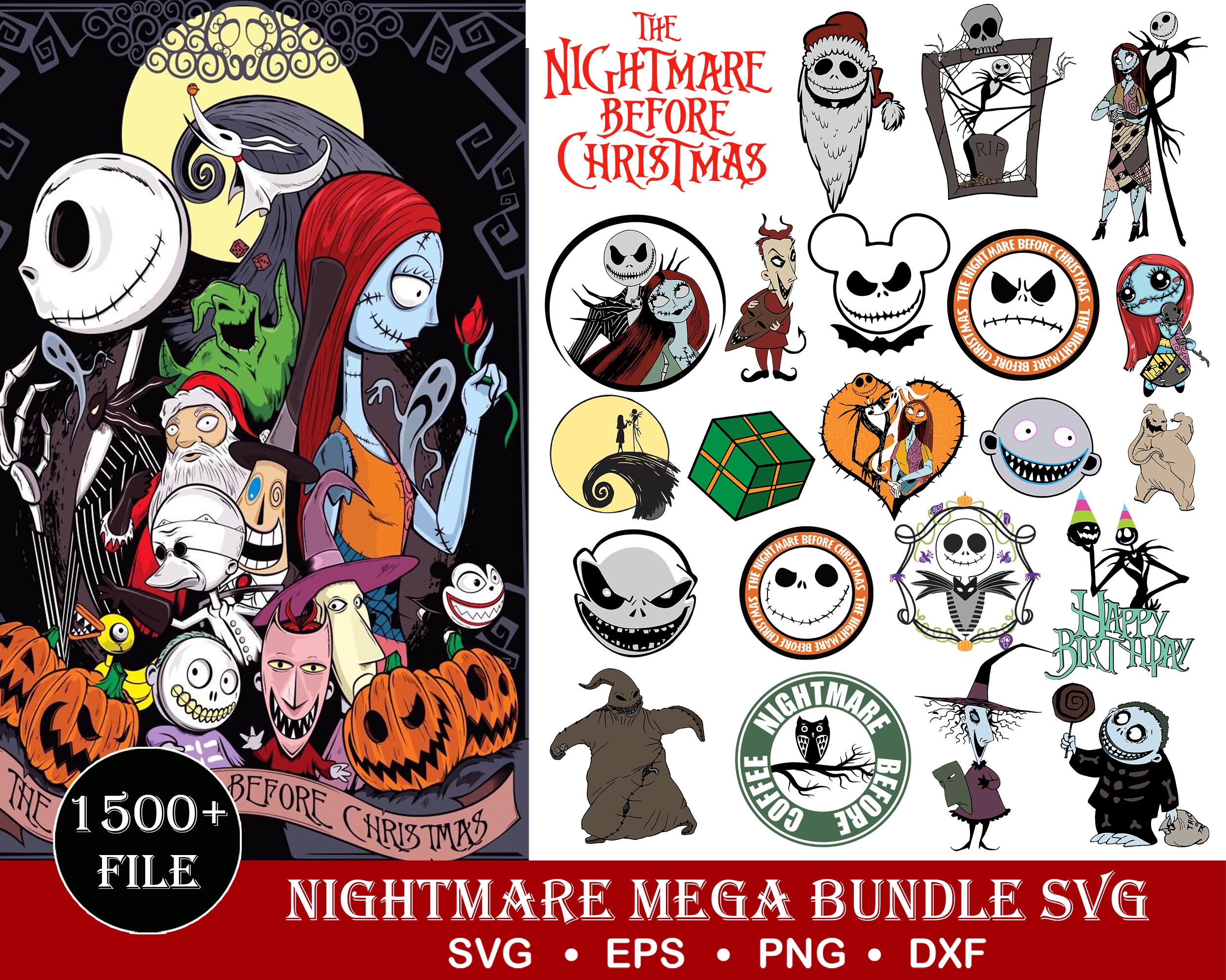 1500 Nightmare Before Christmas SVG, Digital Download | Inspire Uplift