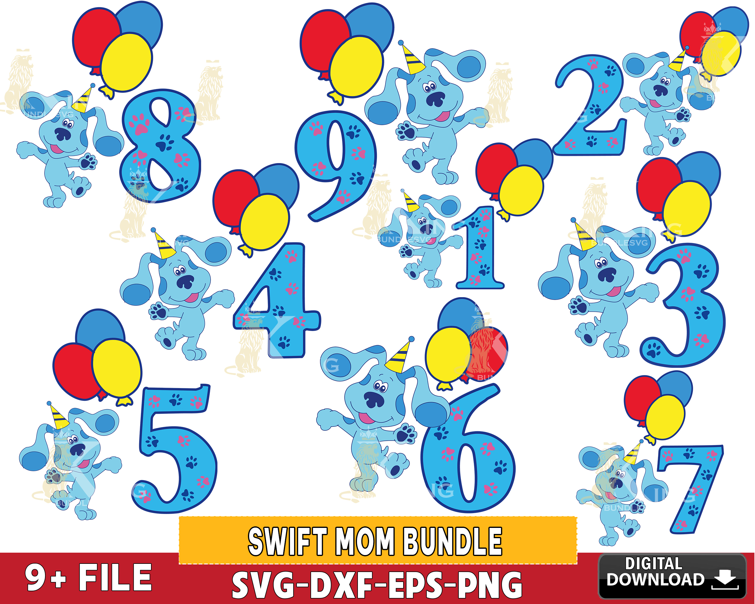 blues clues birthday bundle svg,blues clues number svg , Dig Inspire