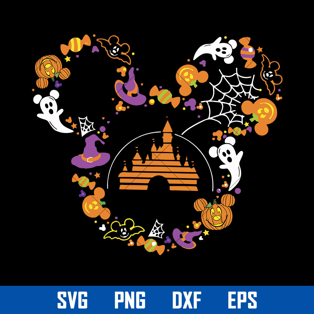 Disney Castle Halloween Svg, Mickey Halloween Svg, Png Dxf E - Inspire