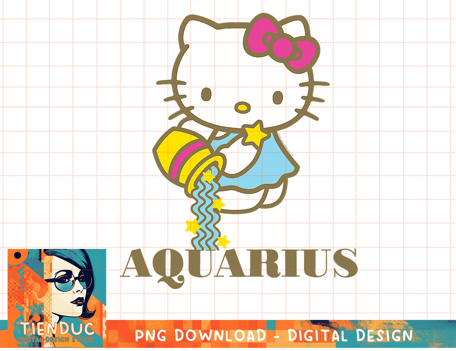 Hello Kitty Zodiac Aquarius TShirt copy png Inspire Uplift
