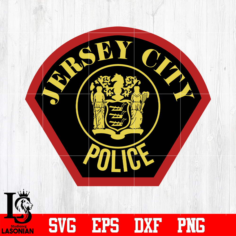 Badge Jersey city Police svg eps dxf png file , Digital down Inspire