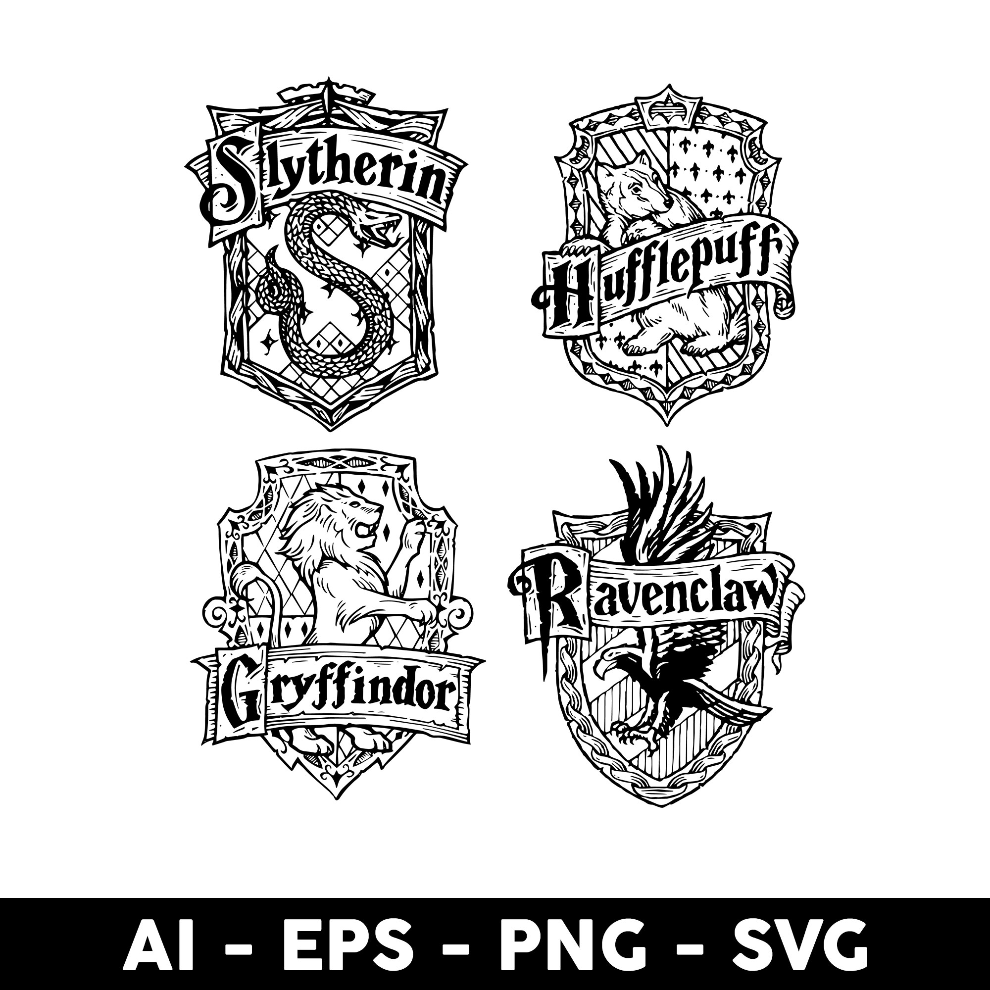 Hogwarts Houses Svg, Wizardy House Classes Svg Bundle, Harry Inspire