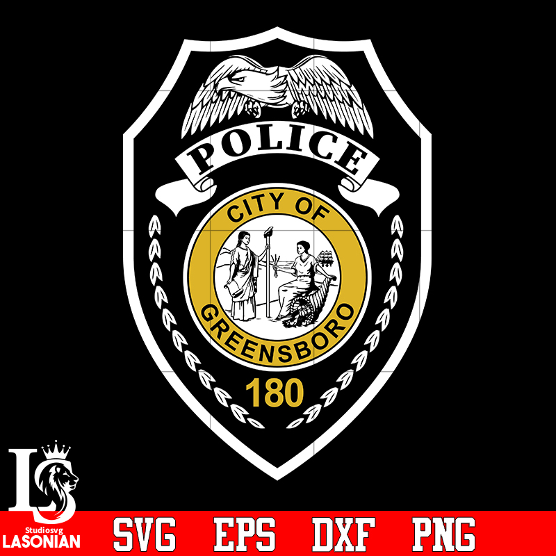 Badge Police city of greensboro svg eps png dxf file, digita Inspire