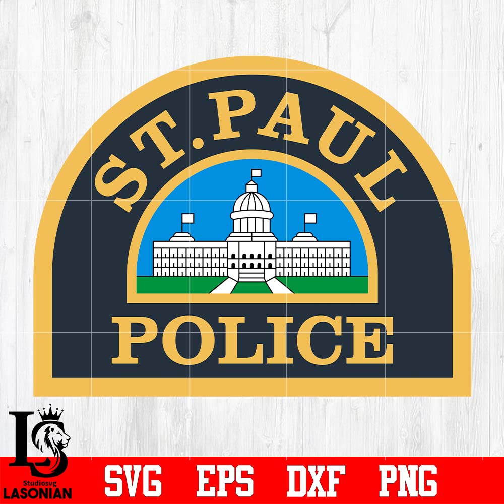 Badge Police ST Paul svg eps dxf png file, digital download Inspire