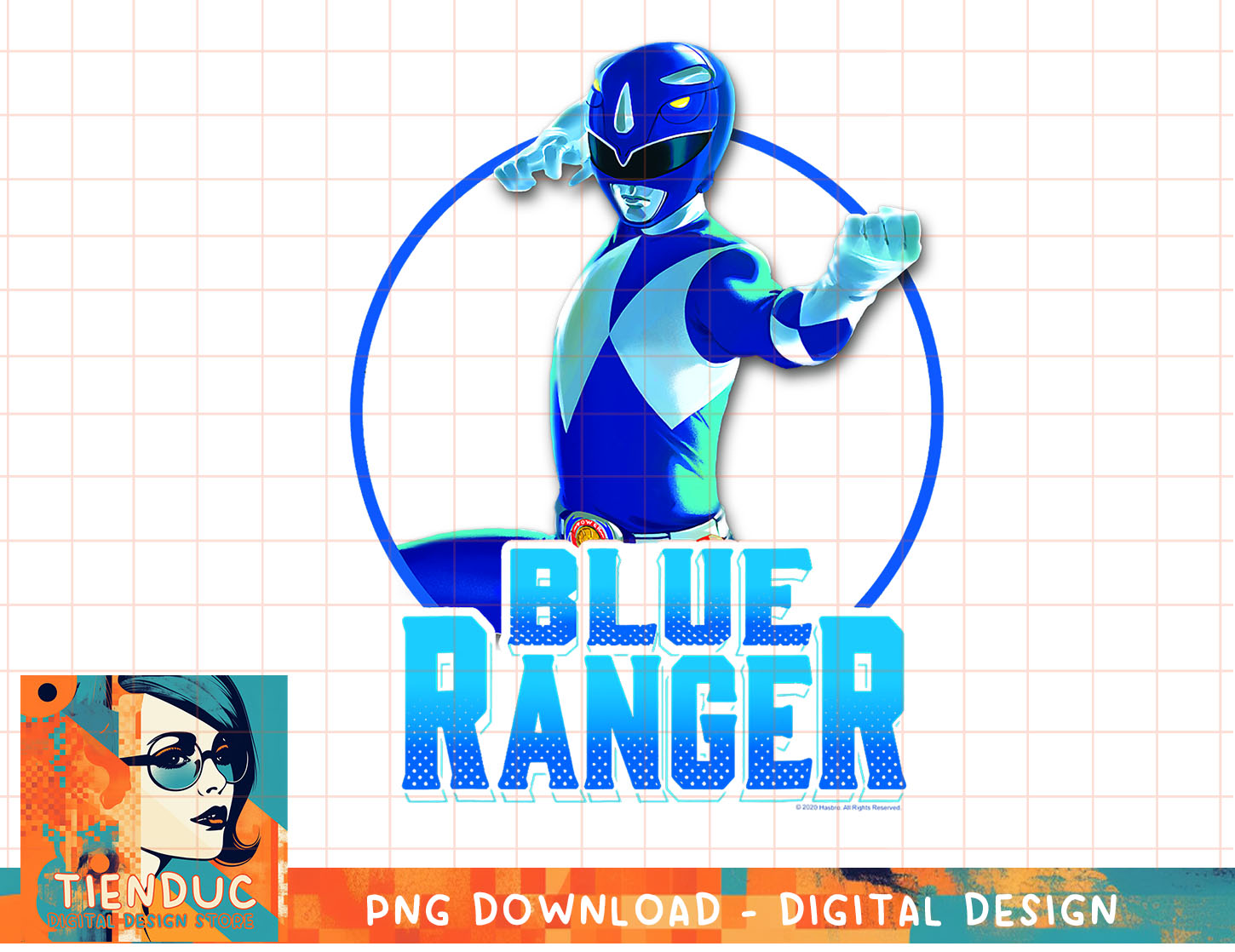 Power Rangers Blue Ranger Karate Action Circle Portrait T-Sh | Inspire ...