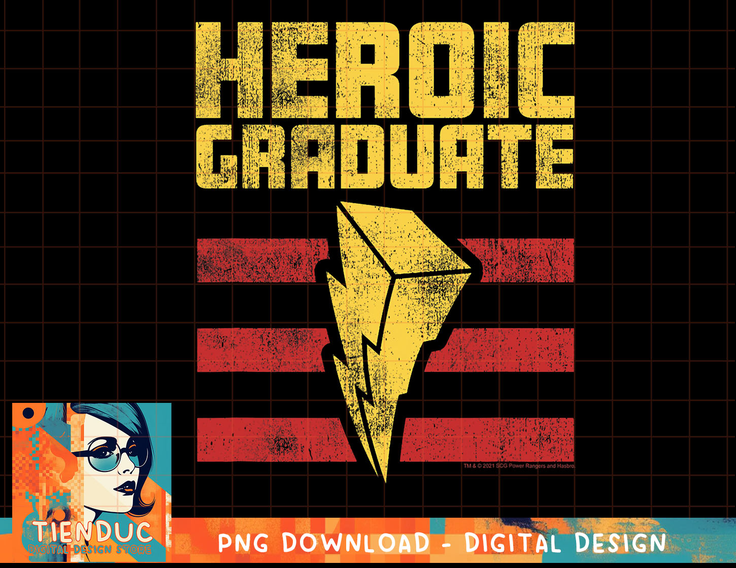 Power Rangers Heroic Graduate Lightning & Text T-Shirt copy | Inspire ...