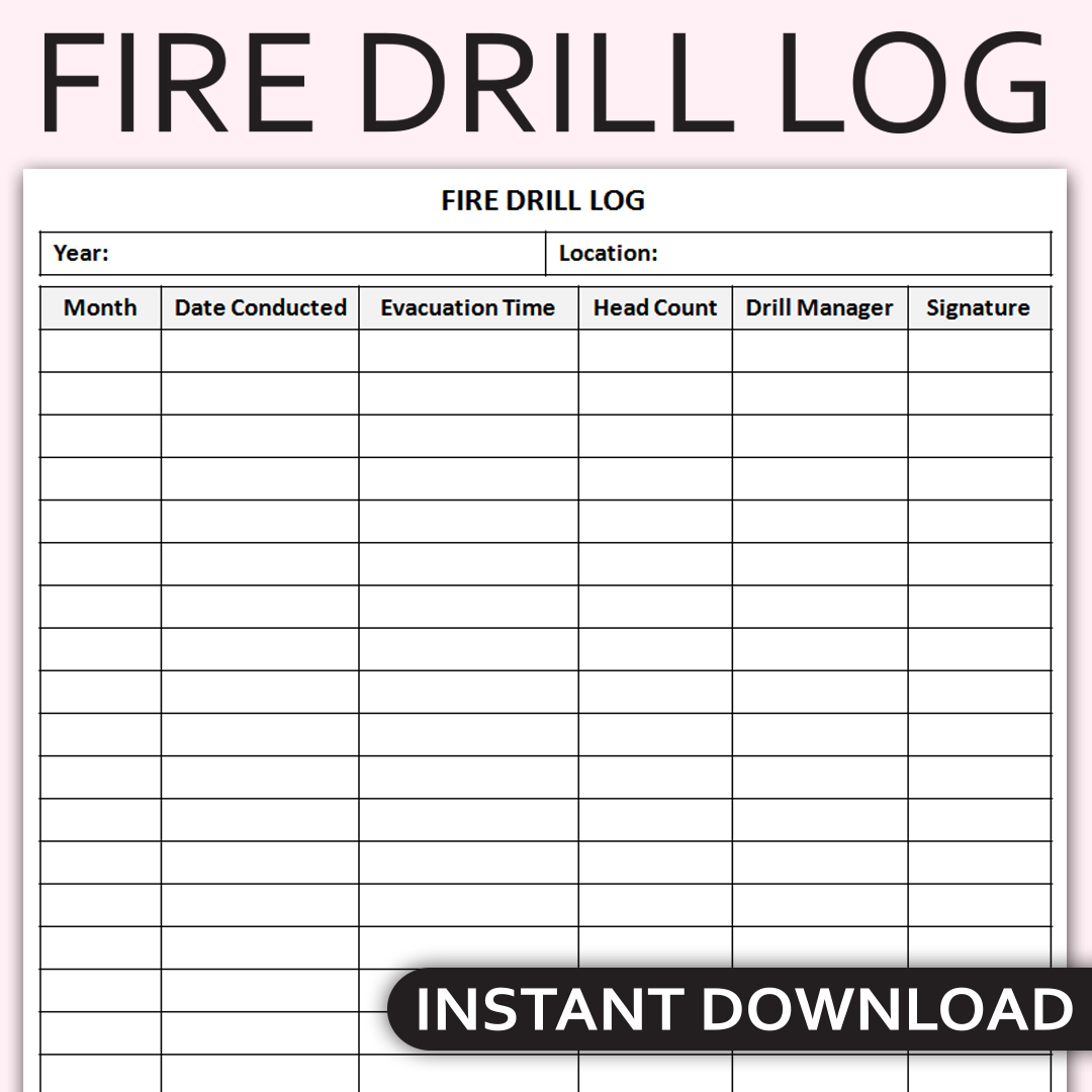 fire safety log book template