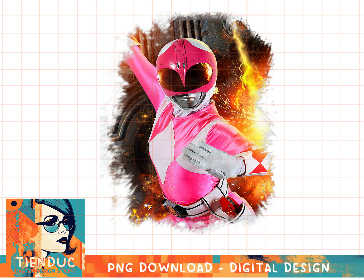 Power Rangers Photo Pink Ranger Close Up H T-Shirt copy png - Inspire ...