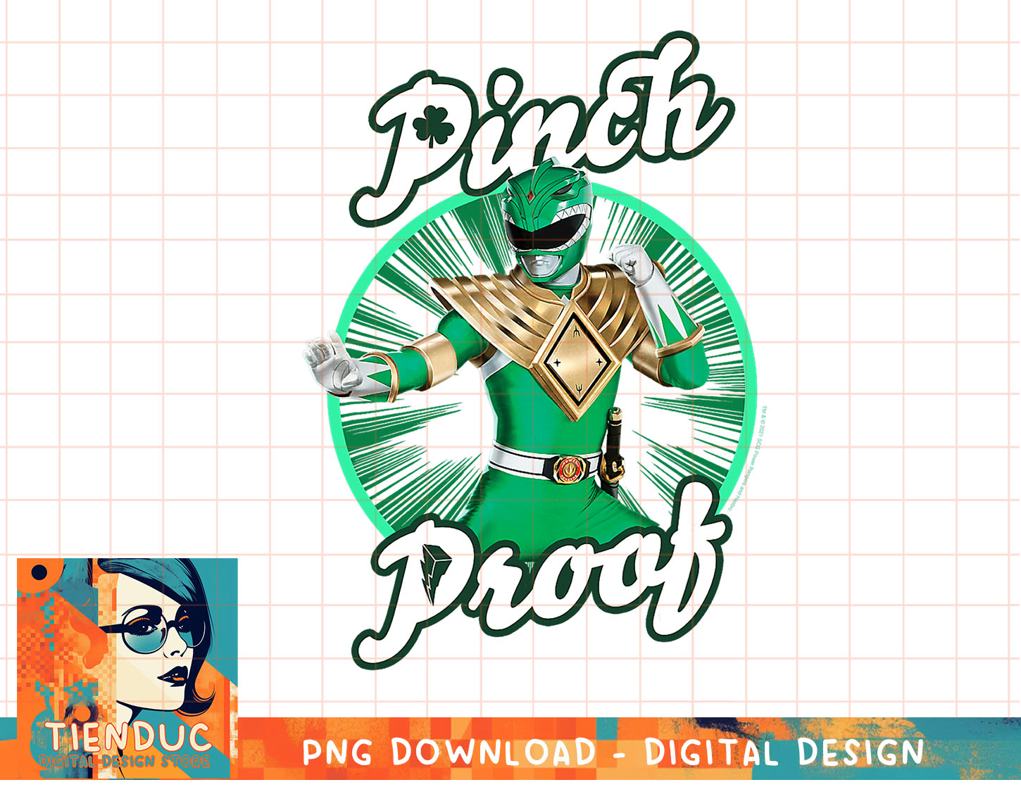 Power Rangers St. Patrick's Day Green Ranger Pinch Proof T-S - Inspire ...